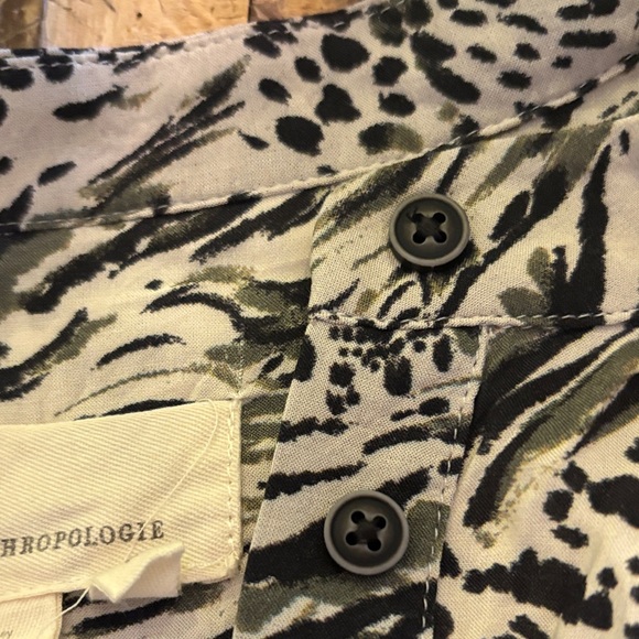 Anthropologie Monochrome Animal Print Blouse - Picture 4 of 4